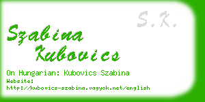 szabina kubovics business card